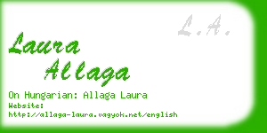 laura allaga business card